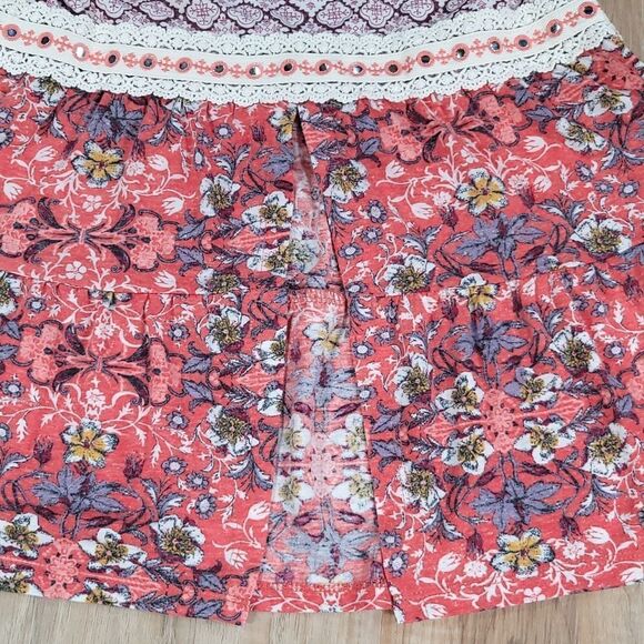 🔹️Altar'd State Red & Cream Sunwashed Boho Sleeveless Top Small - Picture 8 of 11